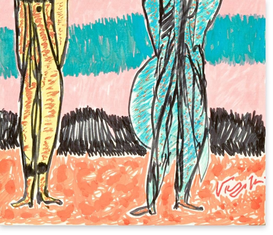 Circus is an original contemporary artwork realized by the Italian artist Antonio Vangelli in 1999.

Original mixed media artwork on canvas.

Hand-signed by the artist on the right corner: Vangelli. Hand-signed and dated by the artist on the back: