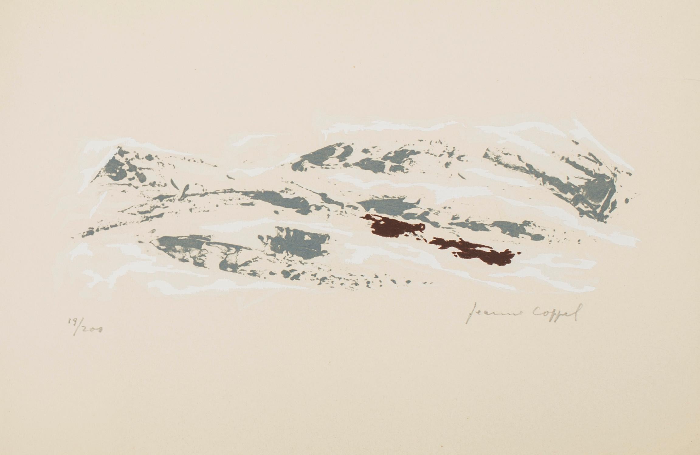 Composition abstraite - Impression sérigraphie sur carton - 1958