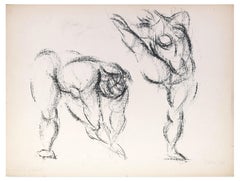 Deux Danseuses (Two Dancers) - B/w Lithograph by Isa Pizzoni - 1966