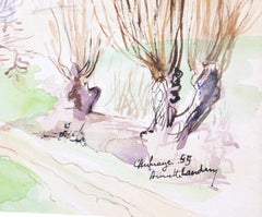 Hommage à Colette - Ink and Watercolor by A. Landry - 1955