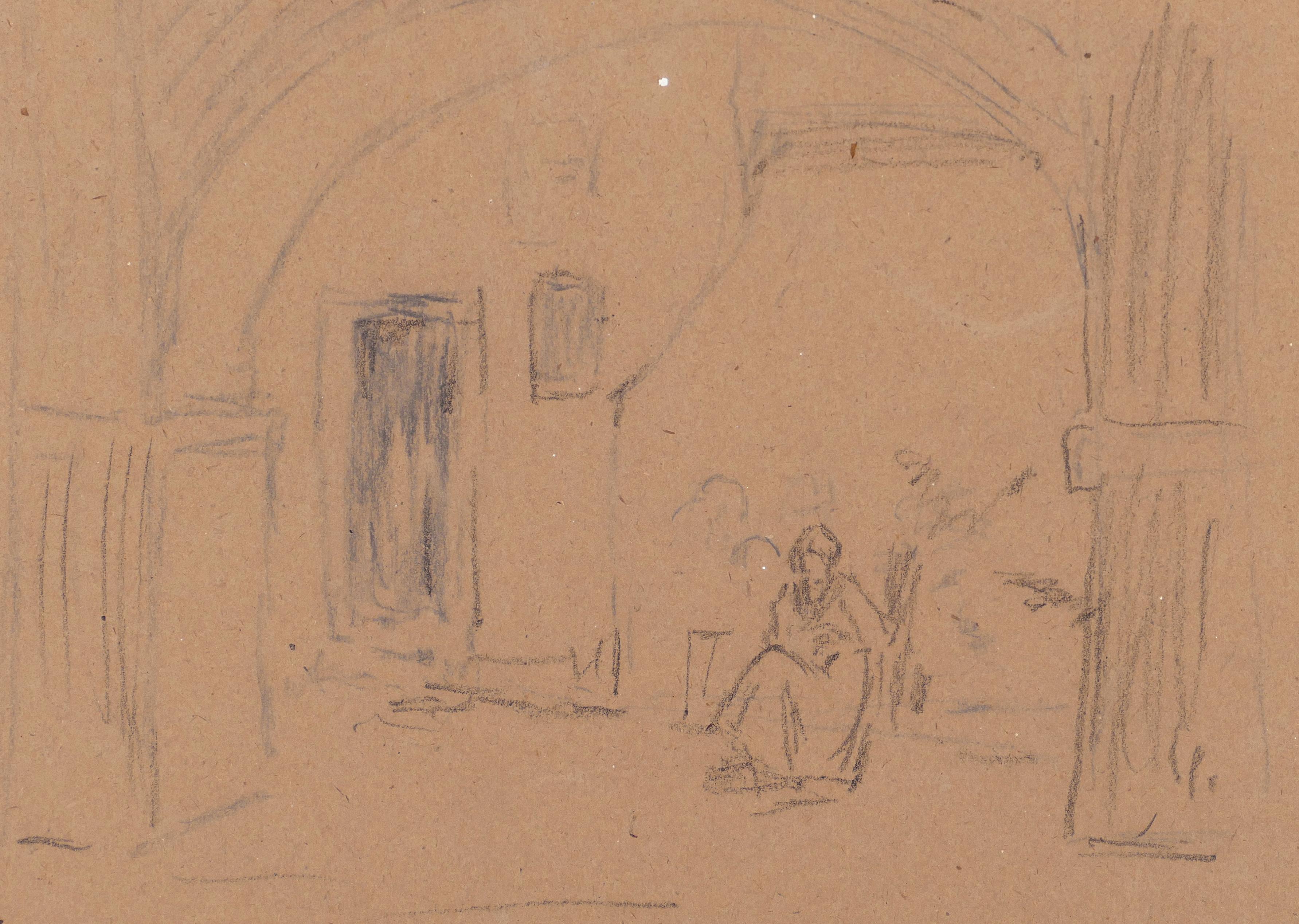 Figuren – Mischtechnik auf Papier von A. Koopman – Ende des 19. Jahrhunderts – Art von Augustus Koopman