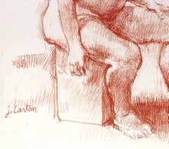 Pregnancy - Sanguine Drawing by Jean Carton - Mid 20th Century