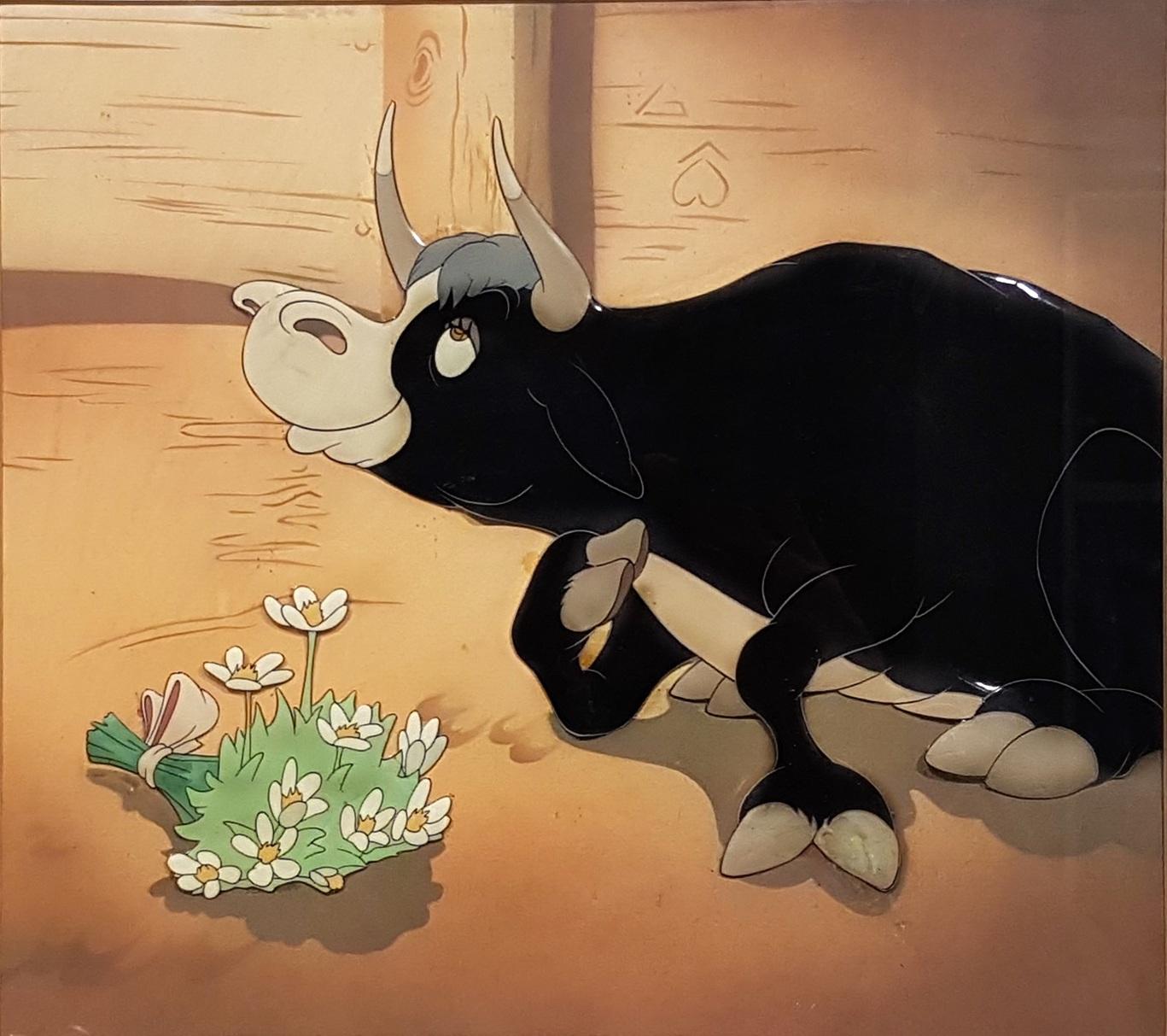 Ferdinand the Bull Production Cel and Courvoisier Background (Walt Disney, 1939) - Art by Unknown