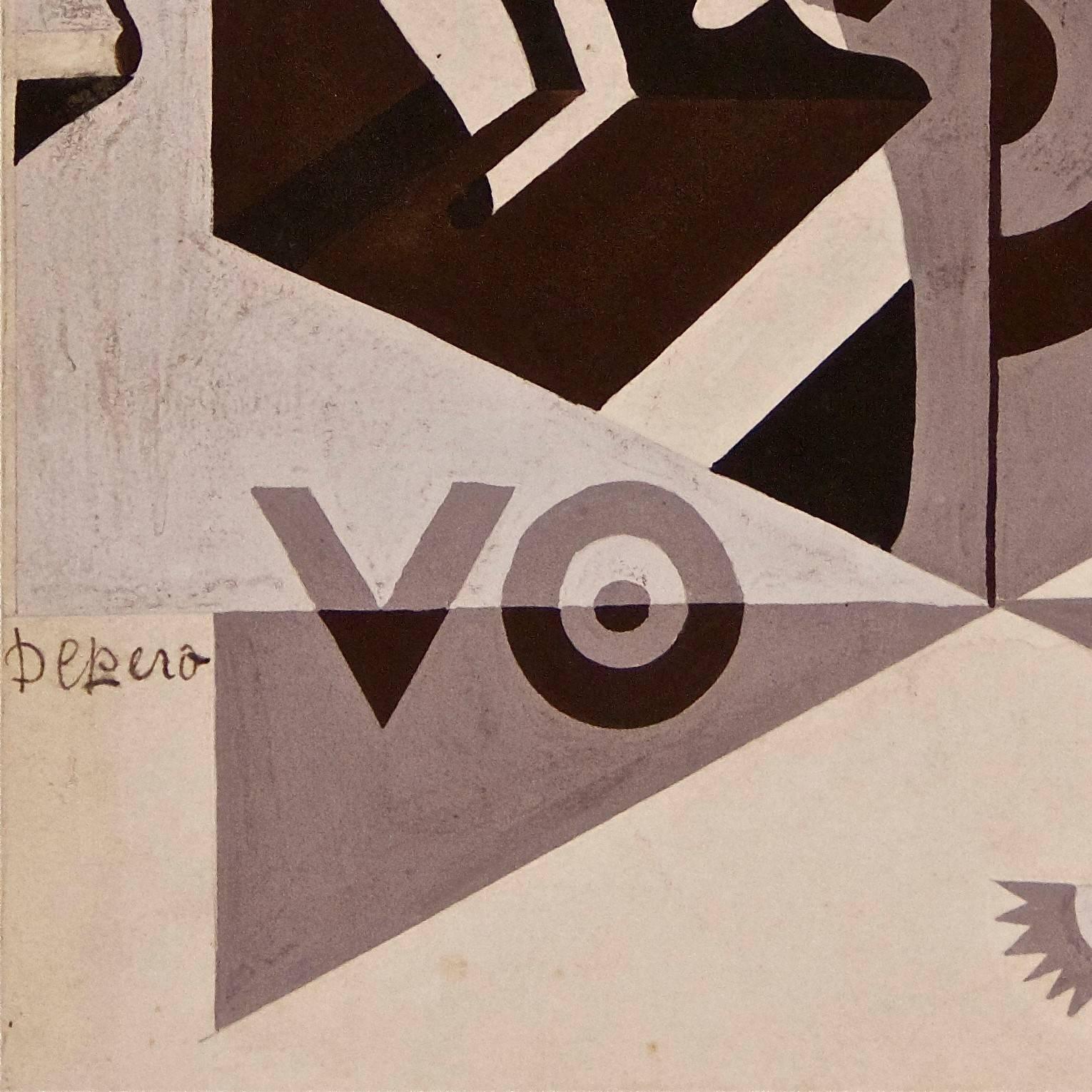 Vogue - Original Tusche und Tempera von Fortunato Depero - 1929 ca. im Angebot 1