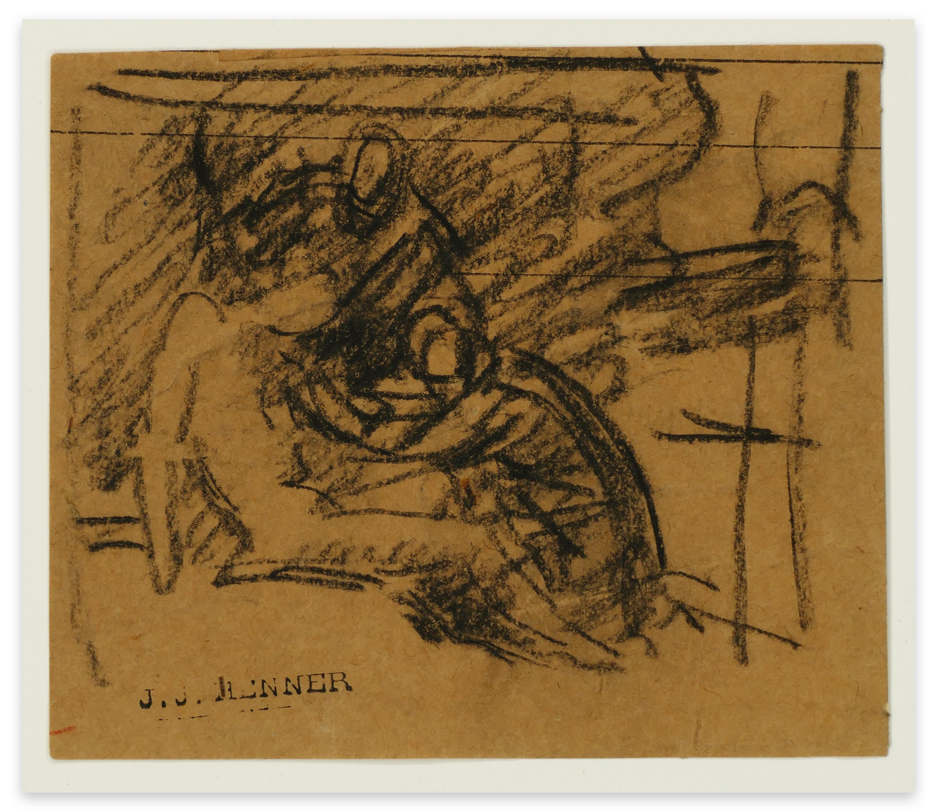 Jean-Jacques Henner Figurative Art - The Deposition - Original Charcoal Drawing - Late 19th Century