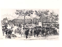 Metz. Fin Juillet 1870 - Original Etching by Auguste Lançon - 1870