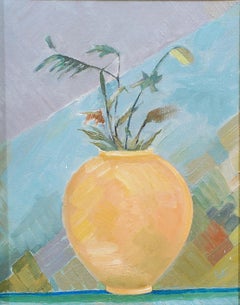 Amphora with Flowers - Original Oil on Canvas by R. Melli - 1945