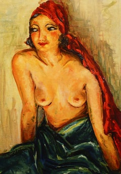 Ritratto di donna - Olio su pannello di legno di Antonio Feltrinelli - Anni '30