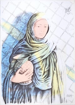 Water Carrier - Original Hand-Colored Lithograph by A. Quarto - 1985