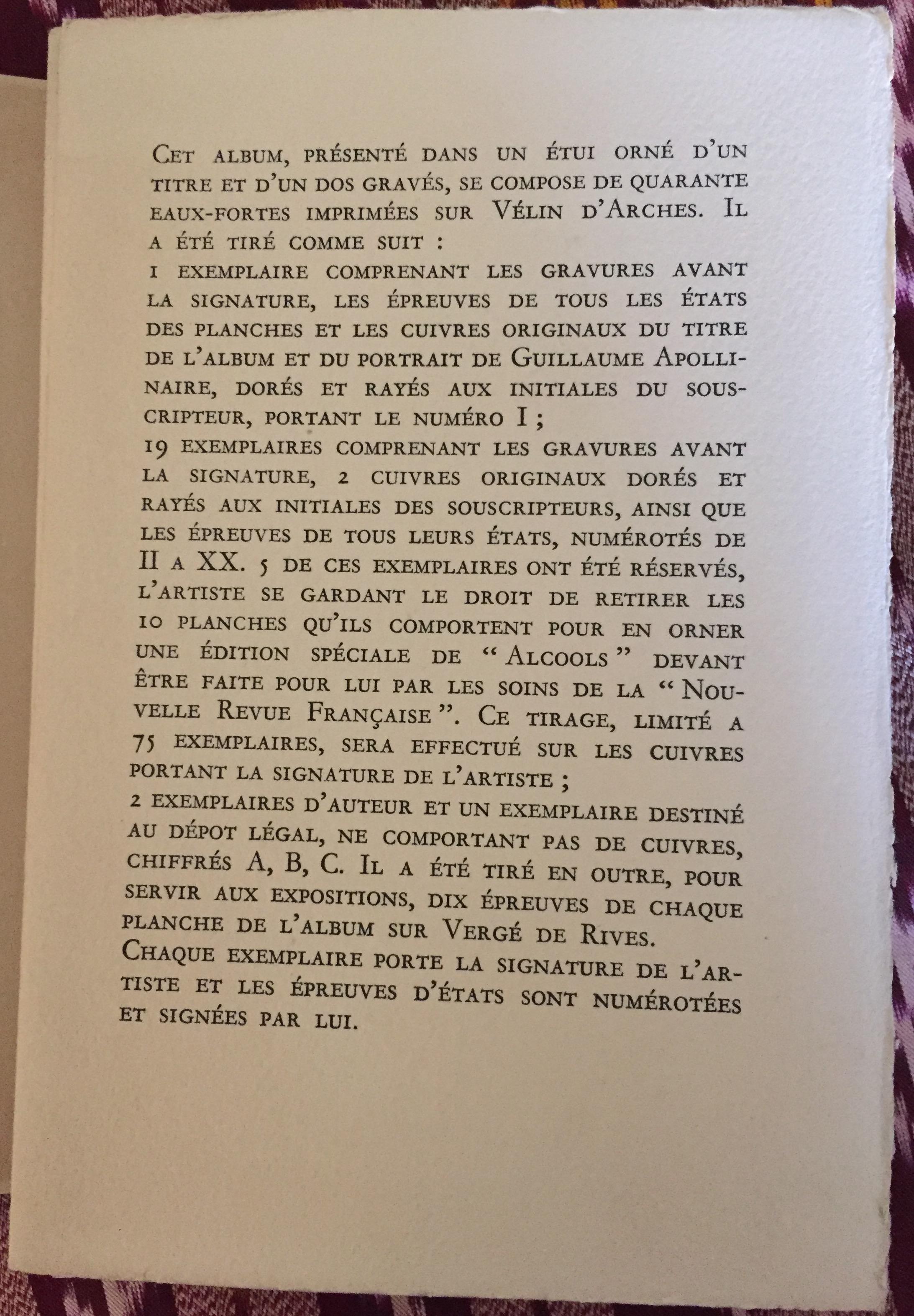 Eaux-fortes pour les Alcools de Guillaume Apollinaire - Paris, 1934 For Sale 3