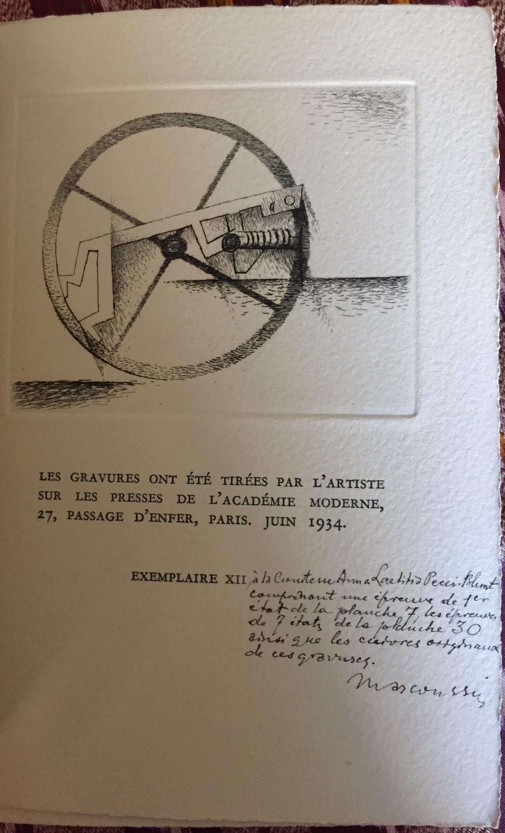 Eaux-fortes pour les Alcools de Guillaume Apollinaire - Paris, 1934 For Sale 4