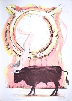 Taurus - Original Hand-Colored Lithograph by A. Quarto - 1985