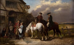 A Wayside Inn - Peinture à l'huile originale d'A. Castelli - 1881