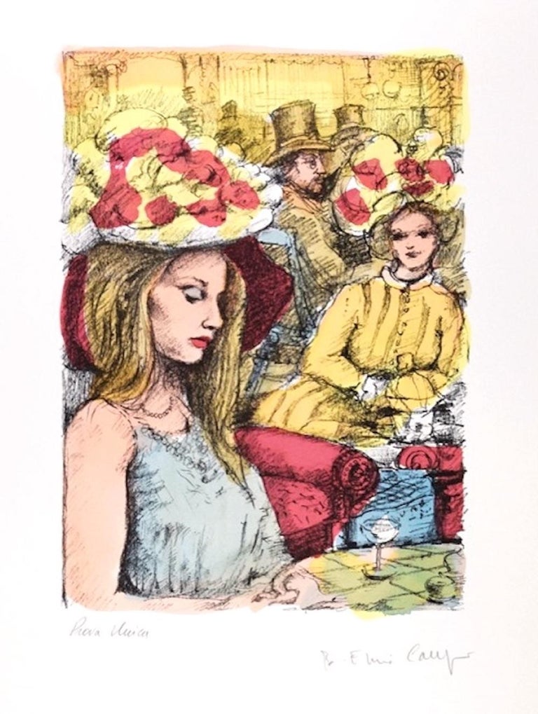 Bruno Emiro Callegari - At the Bar - Lithograph by B.E. Callegari ...