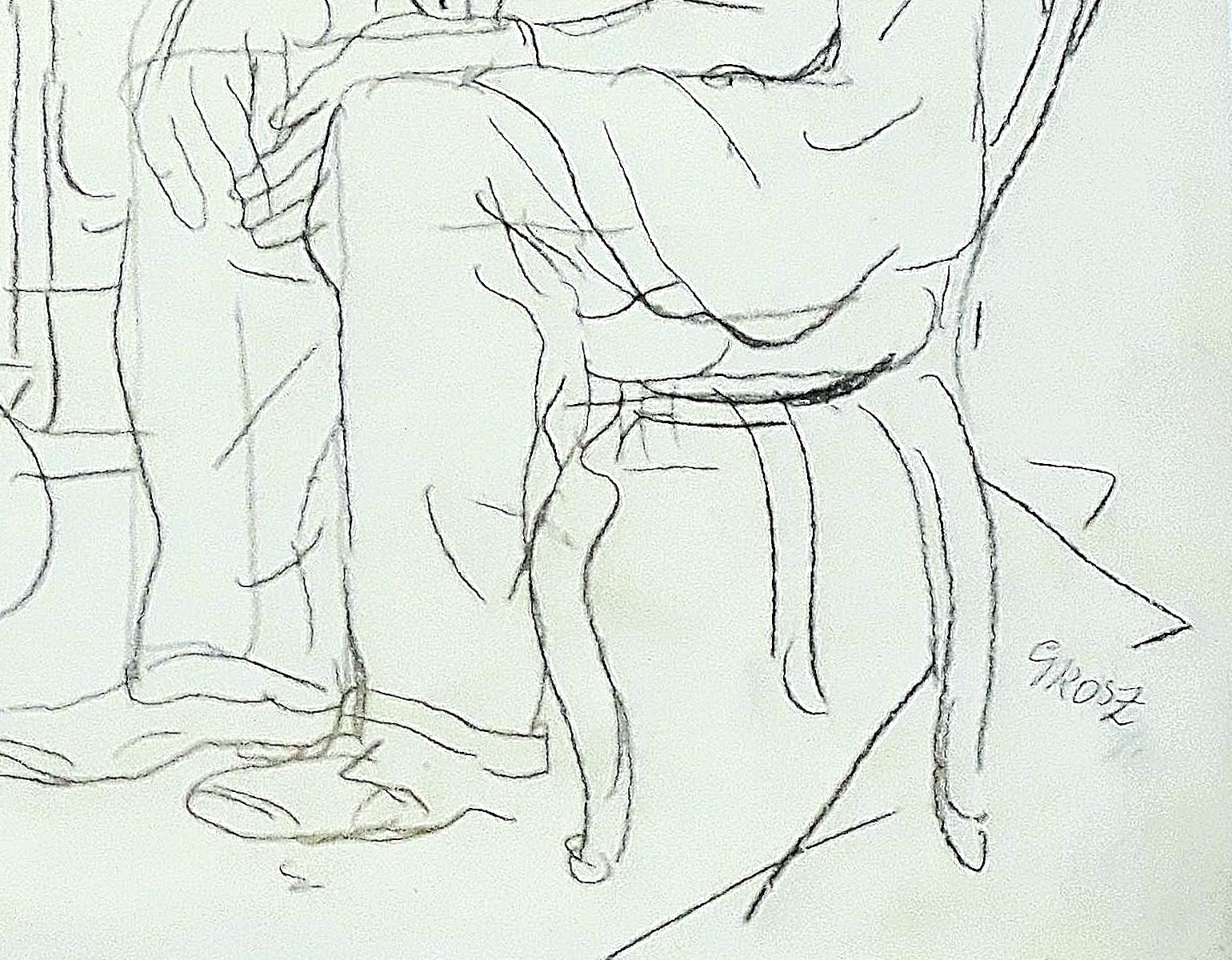 La Quinta Rueda - 1934  - Dibujo en tinta china sobre papel de G. Grosz - 1934 - Art Expresionista de George Grosz