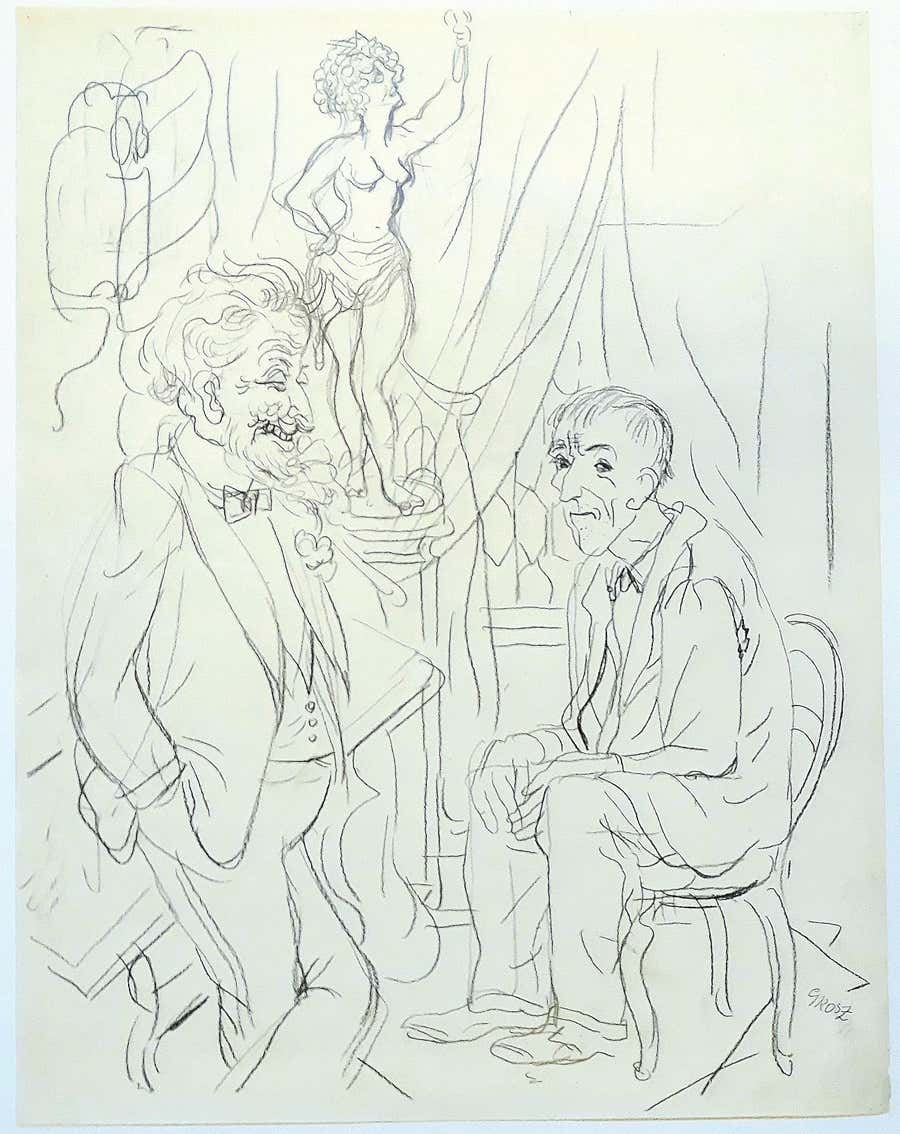The Fifth Wheel - 1934 - China Ink Drawing on Paper by G. Grosz - 1934