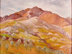 Landscape in Grey . Original Oil on Board by O. Amato - 1942