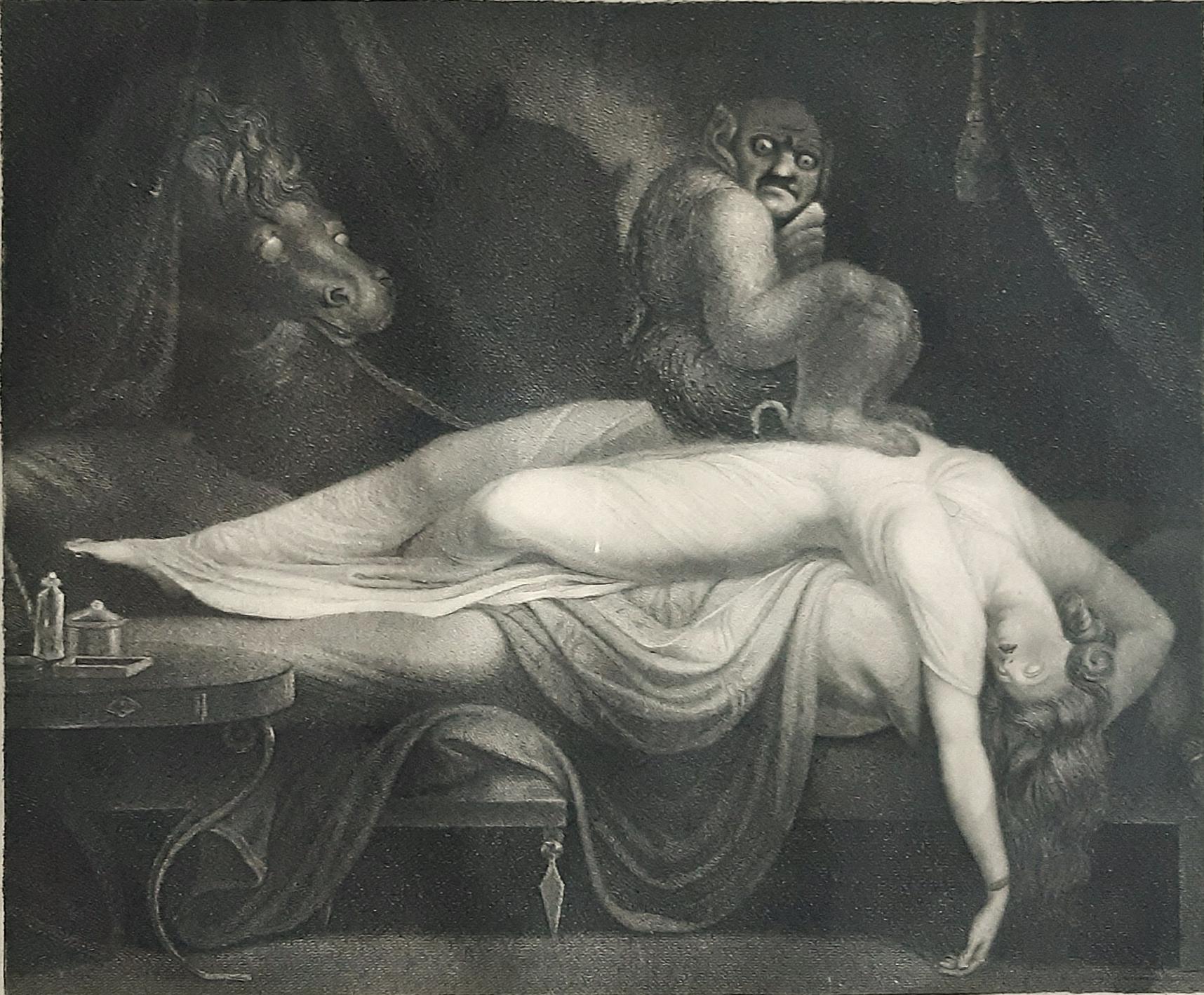 Johann Heinrich Fussli (After) Interior Print - The Nightmare - Original Etching by Laurède After J.H. Fussli - 1782