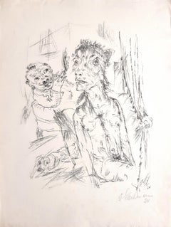 Bordellszene - Original Lithograph by Otto Gleichmann - 1924