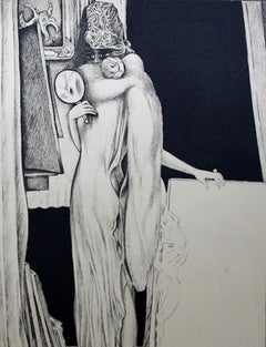 Portrait - Original Lithograph by A. Martini - 1925