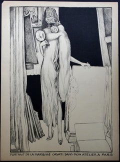 Portrait - Original Lithographie von A. Martini - 1925