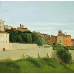 Landschaft ( Ansicht von Perugia) – Öl auf Leinwand von A. Donghi – 1939