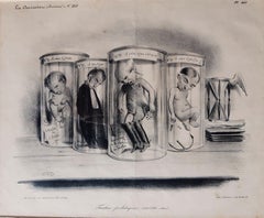 Foetus Politiques Morts-Nés - Original Lithograph by Foetus C.-J. Traviès - 1834