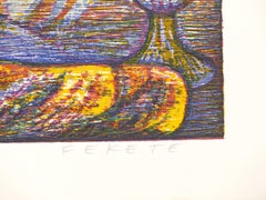 La Poule - Woodcut by Esteban Fekete - 1970s