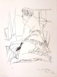 Lithographie d'origine d'un nu par Pericle Fazzini - 1957