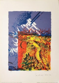 Among the Brushwood - Original lithograph by G. Ambrogio - 1970