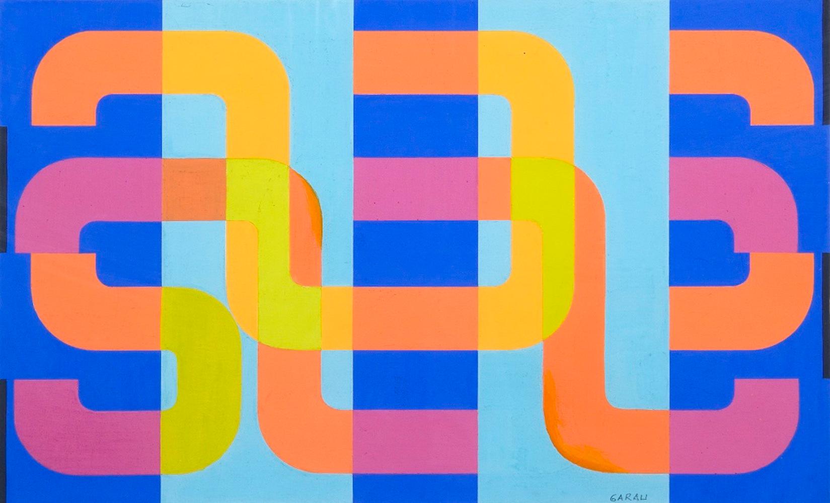 Augusto Garau Abstract Painting - Untitled - Original Tempera on Cardboard by A. Garau - 1970s