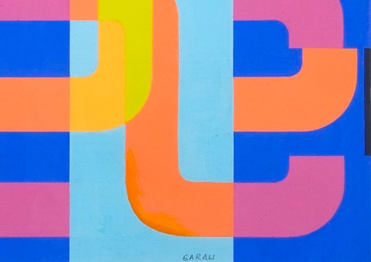Untitled - Original Tempera on Cardboard by A. Garau - 1970s - Painting by Augusto Garau