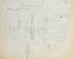 Colored Candles - Rosseau - Original Pencil Drawing by Atanasio Soldati - 1950s