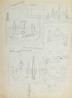 Colored Candles - Rosseau - Original Pencil Drawing by Atanasio Soldati - 1950s