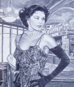 Au Café de Flore à Paris - Original Oil on Canvas by G. Montesano - 2009
