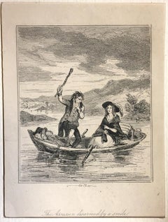 The Assassin disarmed by a smile - Original Etching by PHIZ - Mid 19th Century