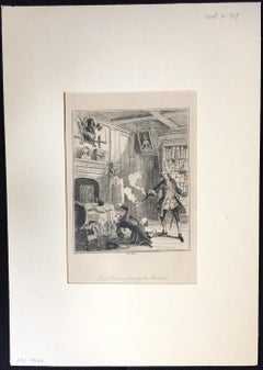 Lord Ferrers shooting his Steward - Original Etching by PHIZ - Mid 19th Century