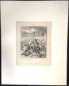 Manchester Massacre - Original Etching by PHIZ - Mid 19th Century
