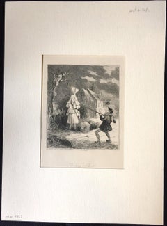Shooting a Ghost - Etching by PHIZ - Mid 19th Century