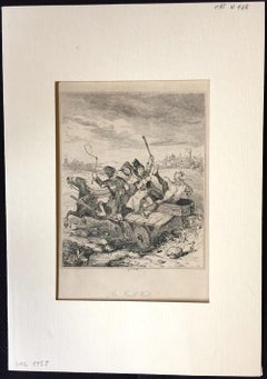 An Irish Wake- Etching by PHIZ - Mid 19th Century