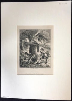 Bowke finds his Father killed - Etching by PHIZ - Mid 19th Century