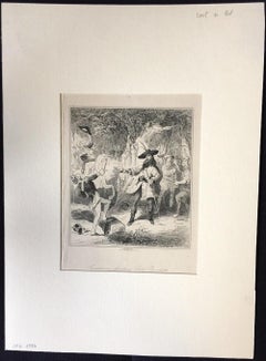 Courtnay Shooting Lieut Bennett - Etching by PHIZ - Mid 19th Century