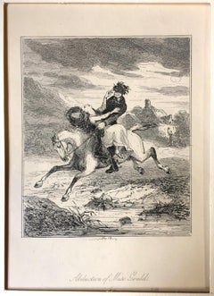 Abduction of Miss Gould - Etching by PHIZ - Mid 19th Century 