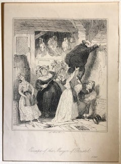 Escape of the Mayor of Bristol - Etching by PHIZ - Mid 19th Century 