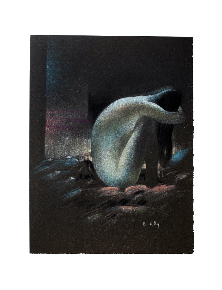 Bernadette Kelly Femme Nue Recroquevillée Original Lithograph by B