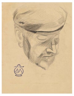 Portrait - Charcoal Drawing on Paper by A. Mérodack-Jeanneau