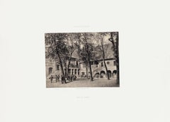 Geneva, Cour Du Collège - Lithograph by A. Fontanesi - 1854