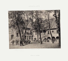 Ginebra, Cour Du Collège - Litografía de A. Fontanesi - 1854