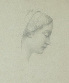 Portrait of Woman - Pencil  Drawing - Early 20th Century