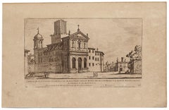 Chiesa di S. Caterina di Siena -  Original Etching by G.B. Falda - Late 1600